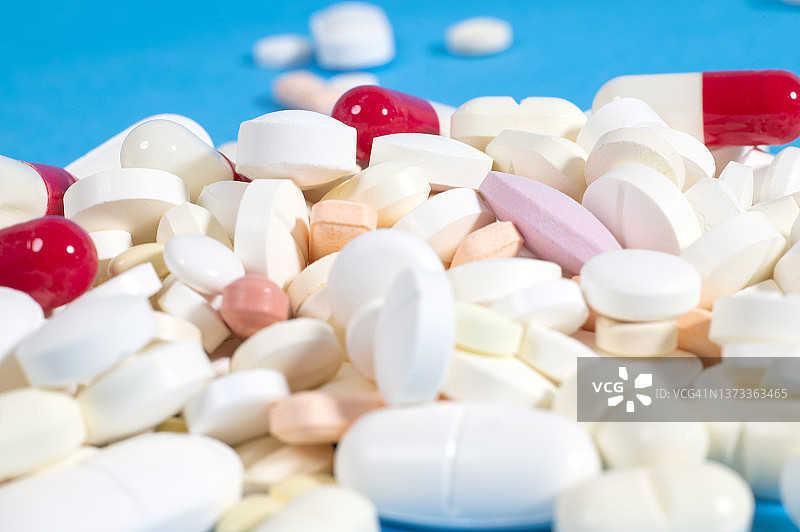 许多药丸的特写图片素材