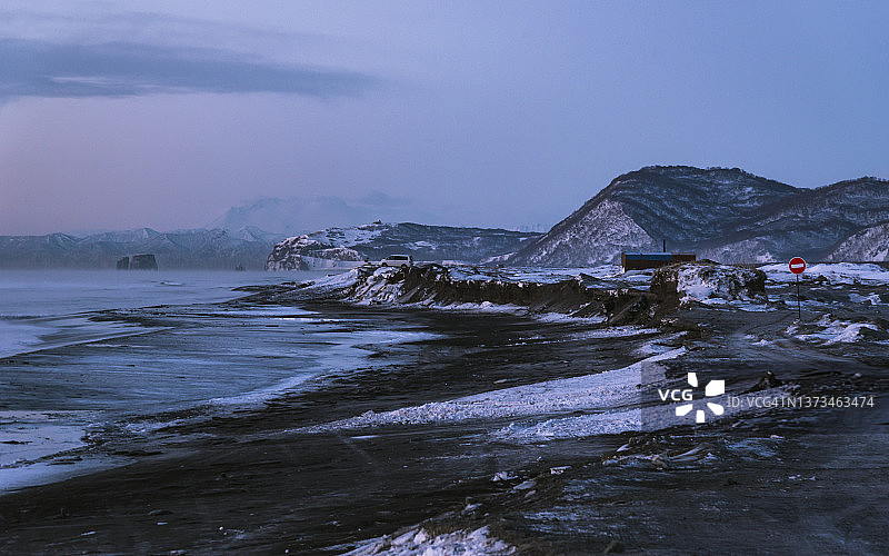 冬日太平洋海岸的黎明图片素材