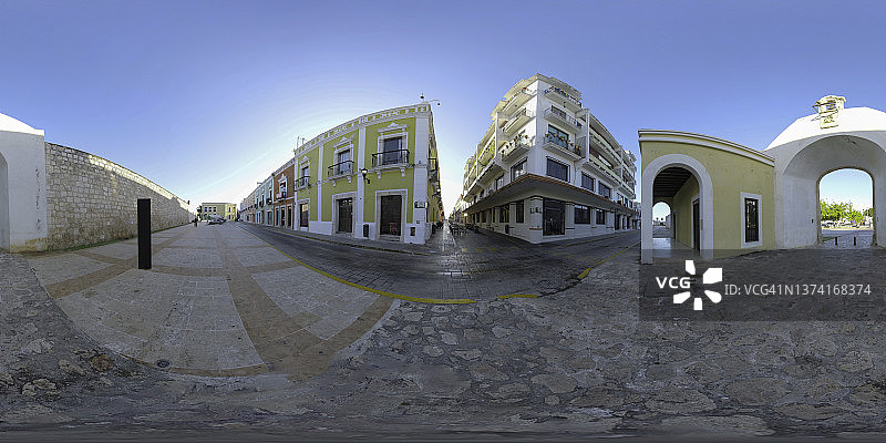 坎佩切市中心360°彩色街景图片素材