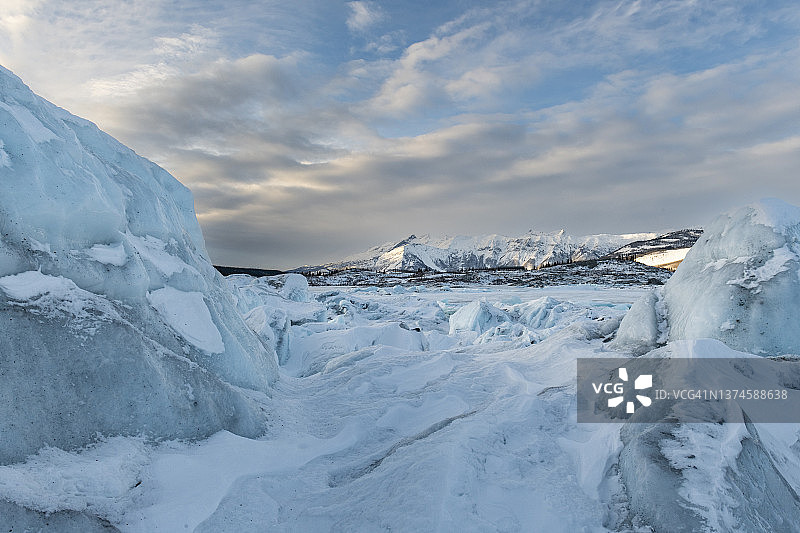 阿拉斯加马塔努斯卡冰川山景图片素材