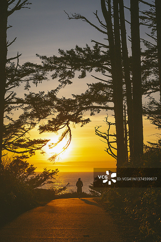 华盛顿海岸失望角绚丽的日落图片素材