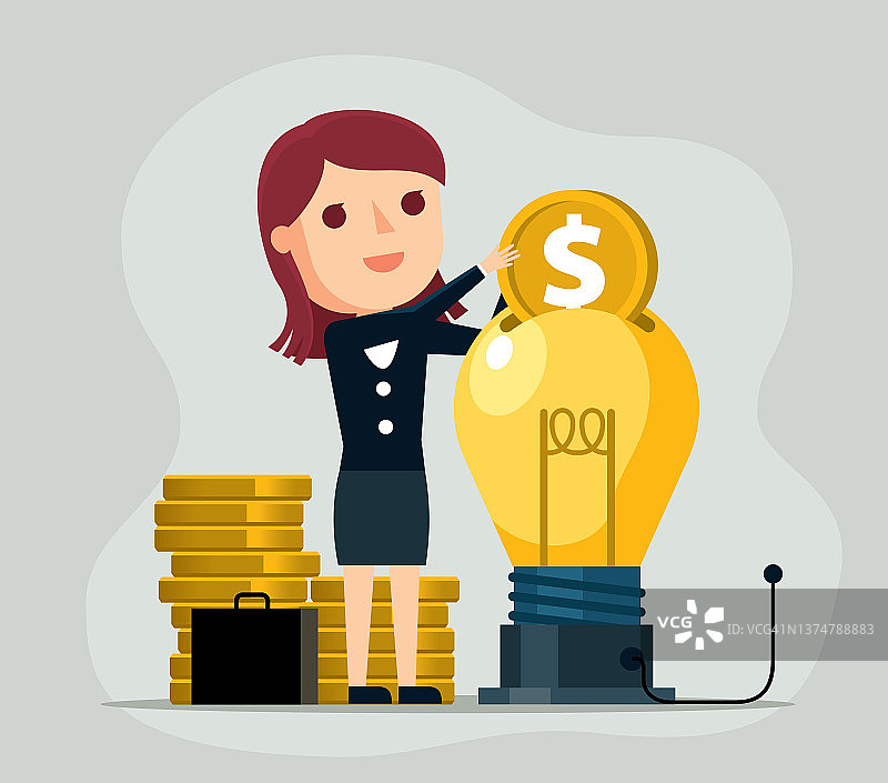 投资理财女商人图片素材