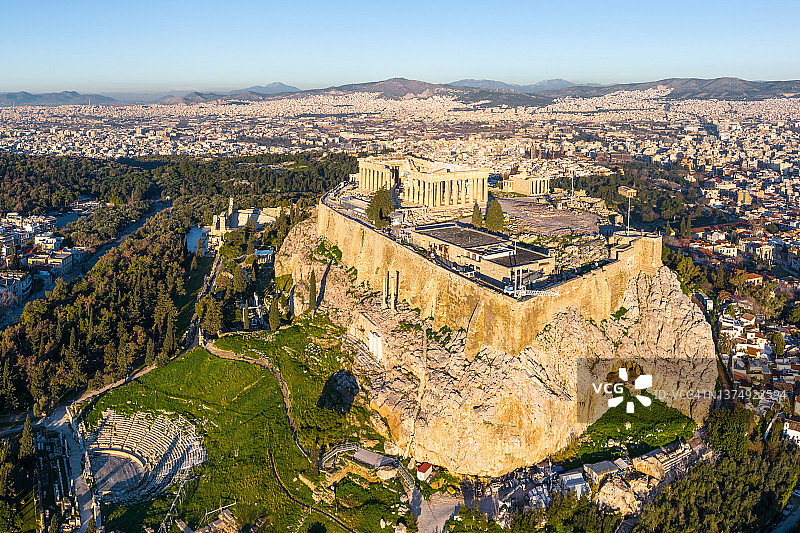 希腊雅典卫城航拍照片图片素材