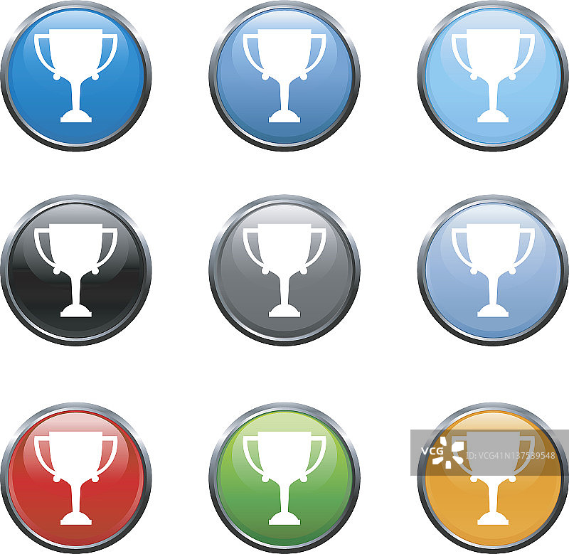 九种颜色的免版税矢量图标奖励图片素材