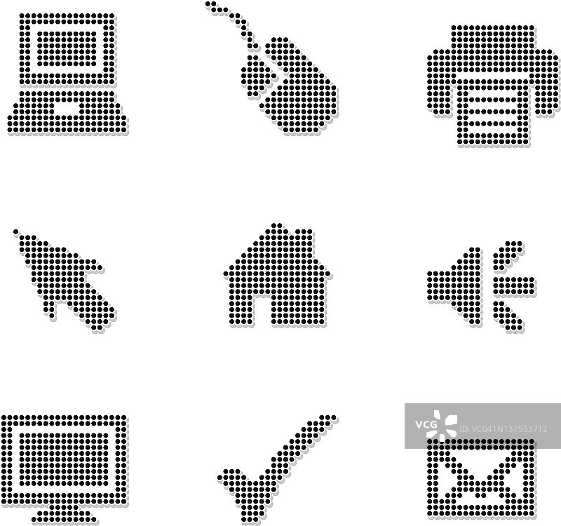 像素互联网免版税矢量图标集图片素材