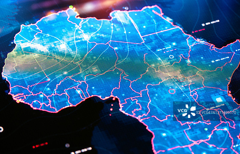 非洲地图数字显示图片素材