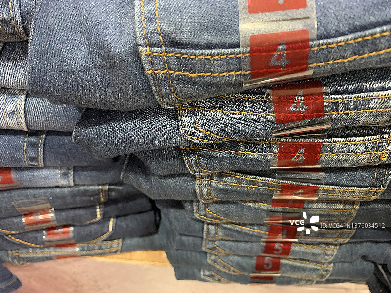 儿童裤子或牛仔裤尺码图片素材