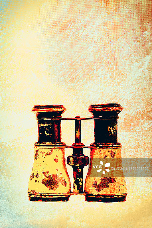 复古风格旧式双筒望远镜图片素材