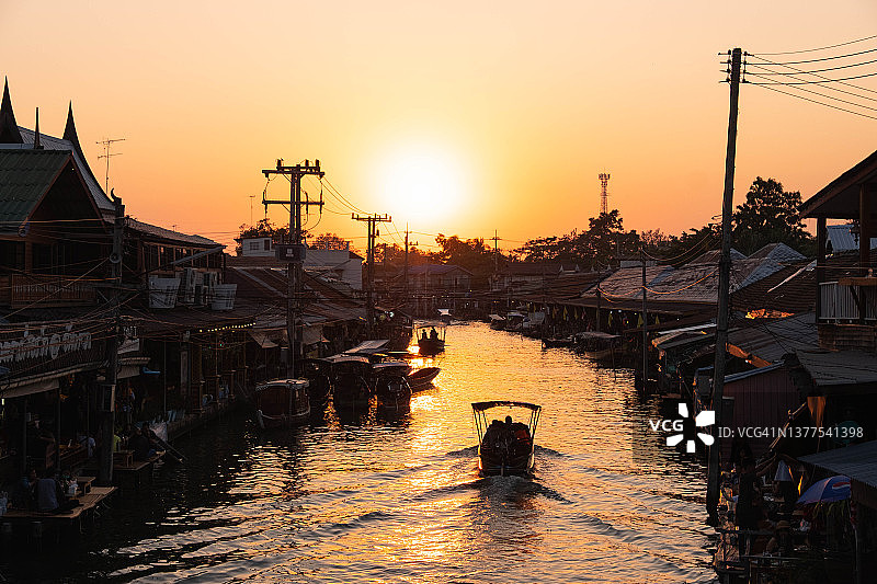 泰国水上市场图片素材