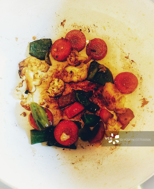 铁锅炒蔬菜图片素材