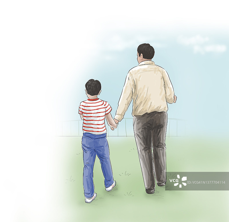 父亲和儿子图片素材