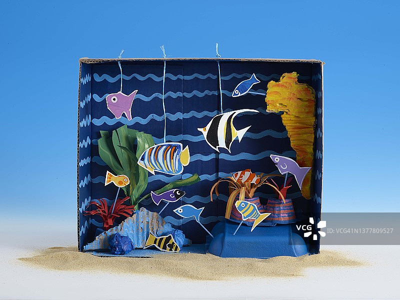 纸板水族箱模型图片素材
