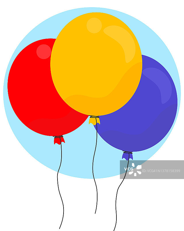 云层之上高空飞行的气球插画图片素材