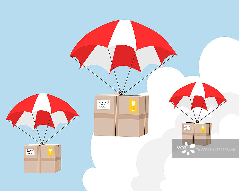 以快递方式递送包裹插画图片素材
