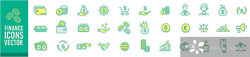 矢量商务金融线性图标图片素材