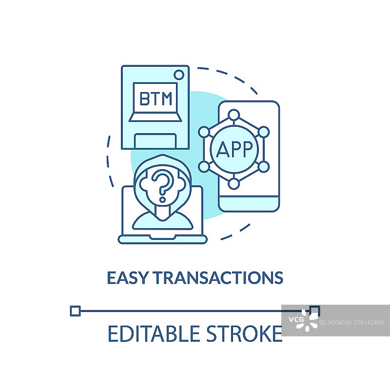 轻松交易绿松石概念图标图片素材