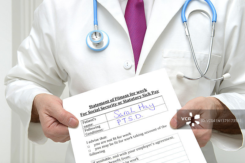 关于社会保障工作适应性的创伤后应激障碍声明图片素材