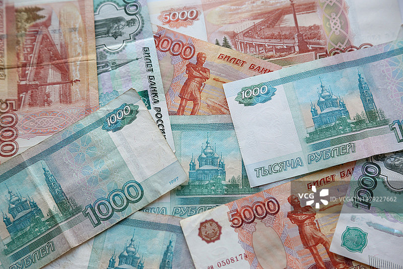 俄罗斯纸币图片素材