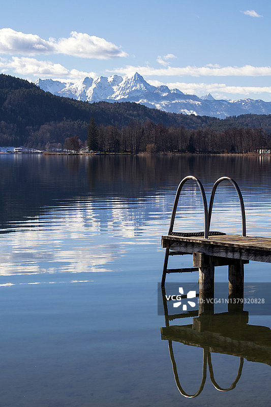 奥地利克恩顿州韦尔特湖风光图片素材