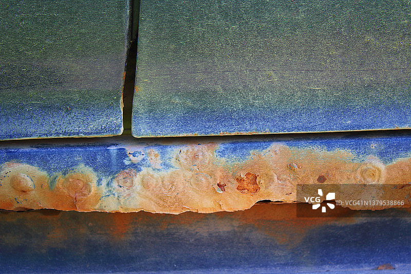 汽车上生锈的门槛特写背景图片素材