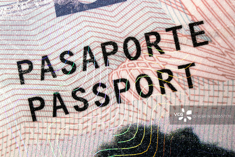 西班牙护照特写图片素材