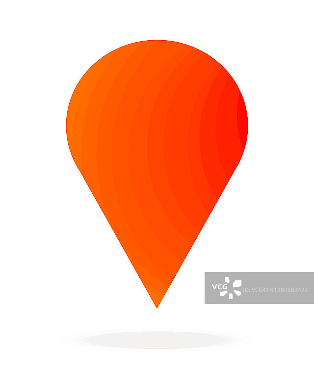 红色定位指针的插图图片素材