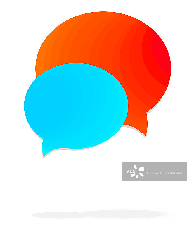 指示对话的两个语音气泡插画图片素材