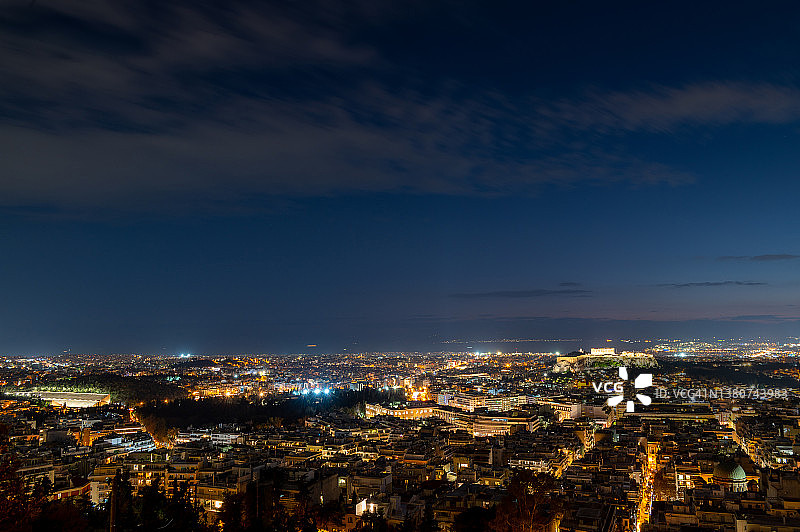希腊雅典夜景概览图片素材
