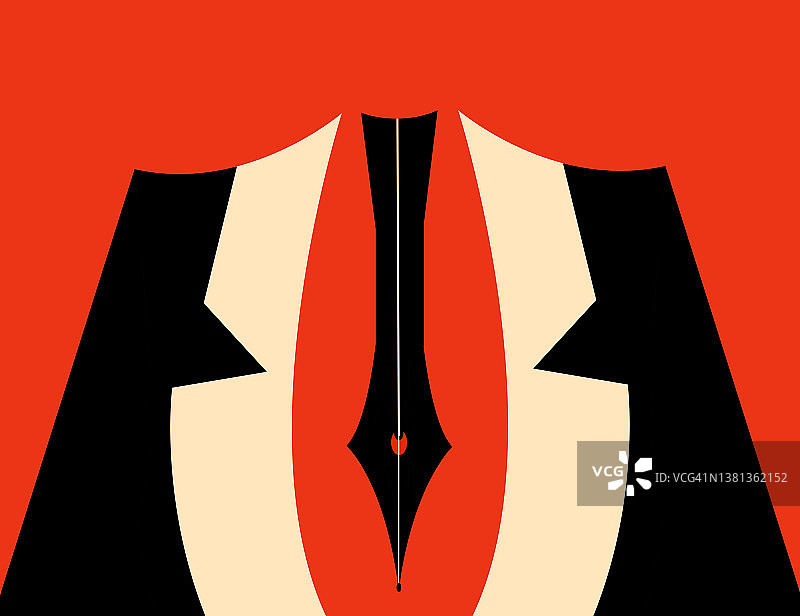 钢笔领带西装插画图片素材