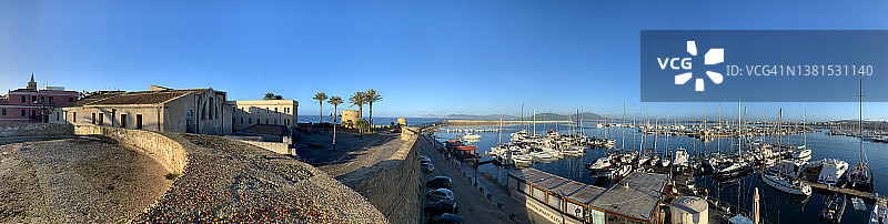 阿尔盖罗的海滨防御工事图片素材