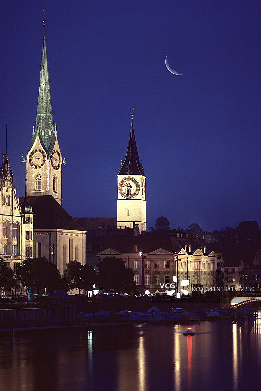 苏黎世夜景图片素材