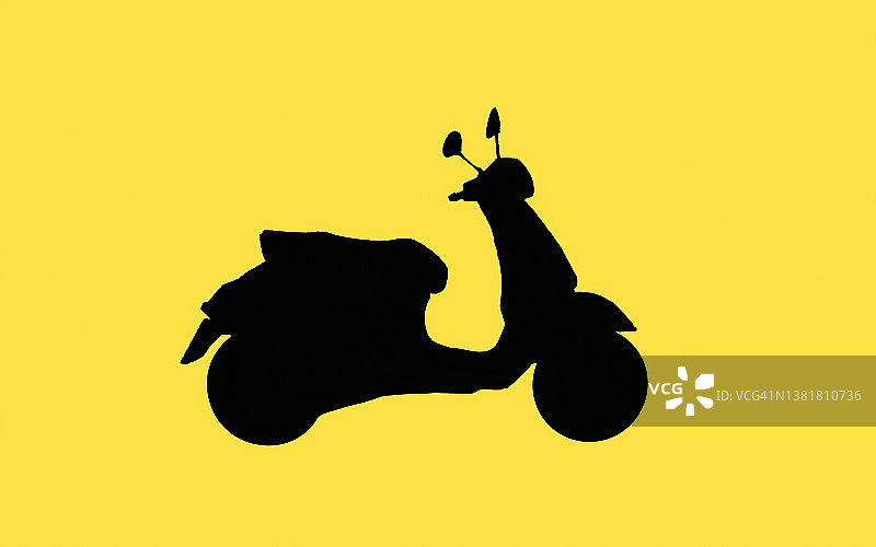 黑色轮廓摩托车图片素材