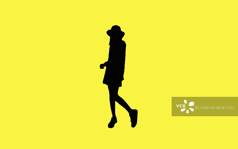 黑色剪影女孩图片素材