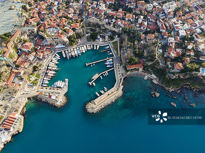 土耳其安塔利亚港（卡莱伊奇）鸟瞰图图片素材