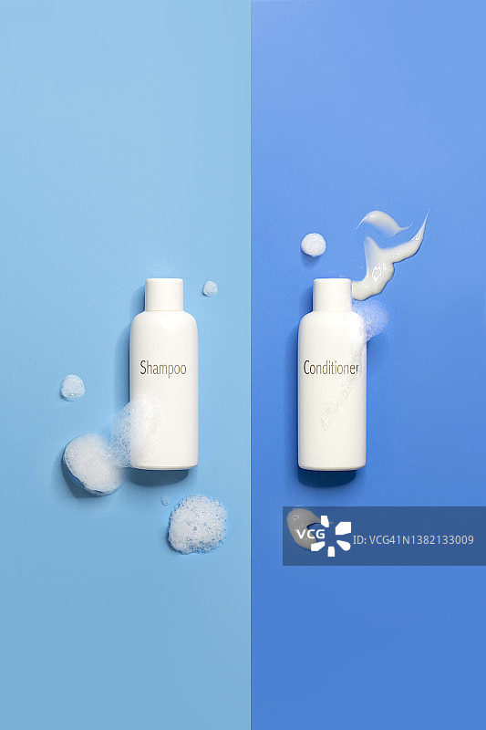 护发产品、洗发水和护发素静物图片素材