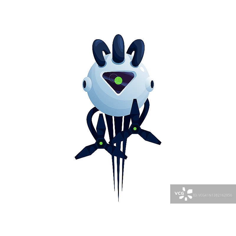 机器人无人机助手3D图标图片素材