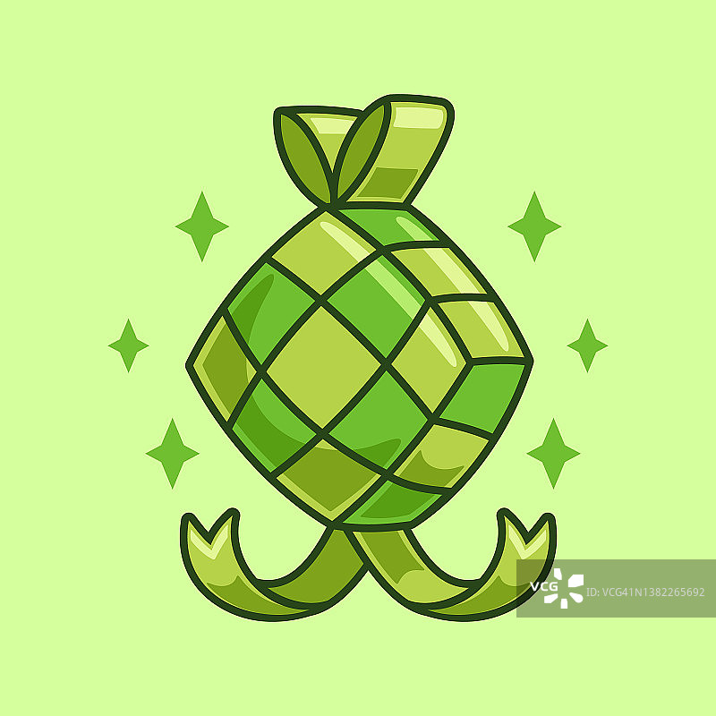 开斋节传统马来粽卡通图片素材