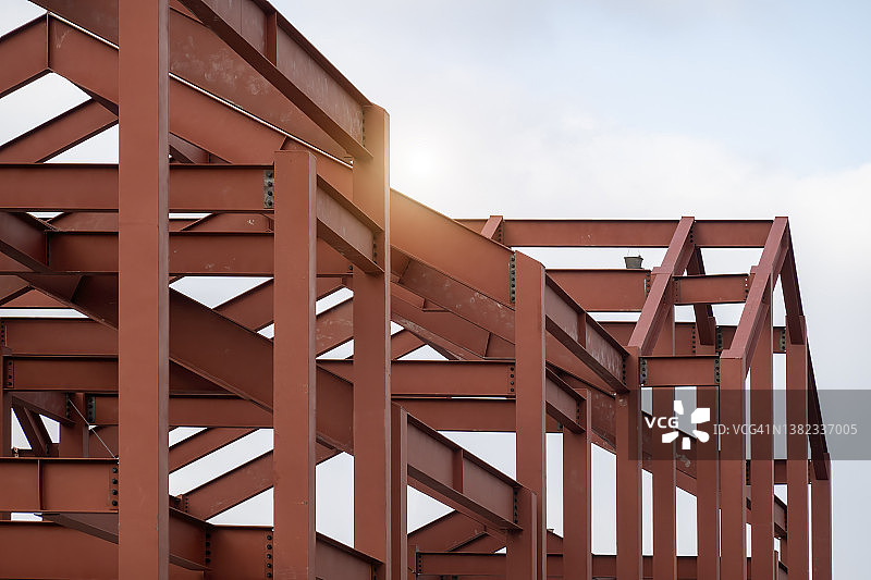 红色钢结构建筑图片素材