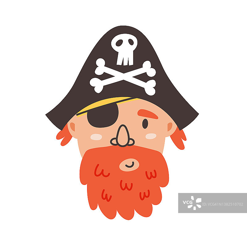 独眼海盗船长面部特写图片素材