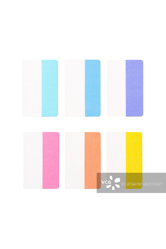 白色背景上的彩色不干胶书签索引标签图片素材
