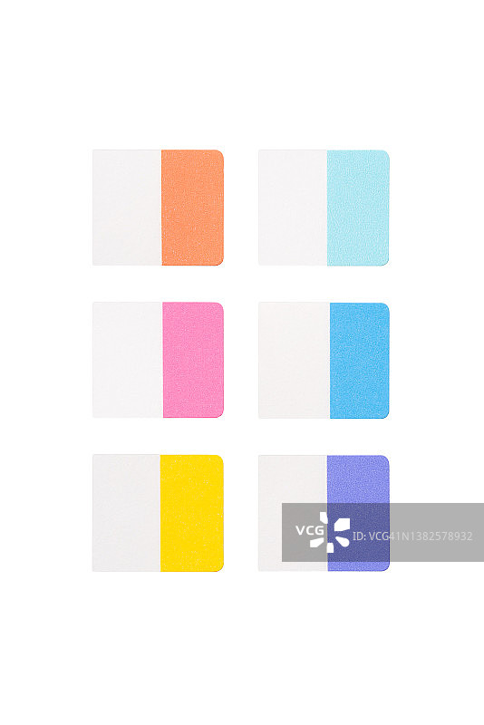 白色背景上的彩色不干胶书签索引标签图片素材
