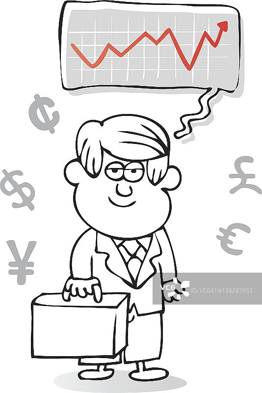 线条艺术风格的商务人士卡通形象图片素材