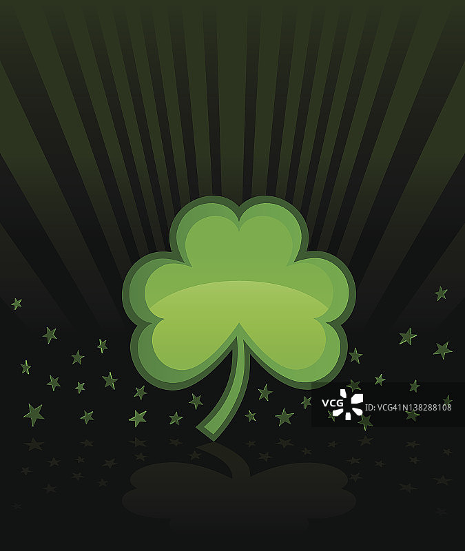 圣帕特里克节绿色三叶草卡通插画图片素材