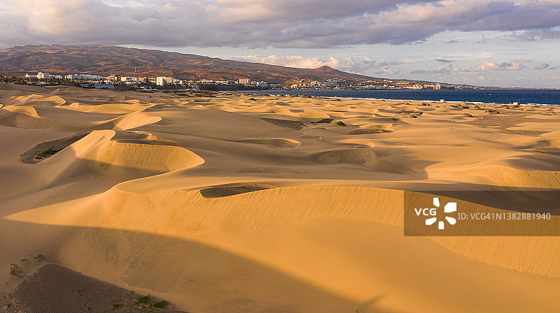 马斯帕洛马斯金色沙丘风景，大加那利岛，加那利群岛，西班牙图片素材