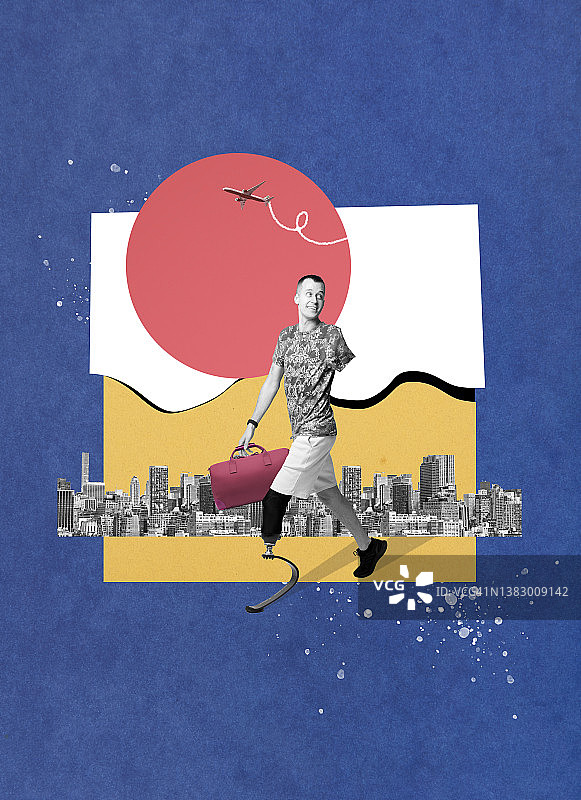 享受假期的残疾男人图片素材