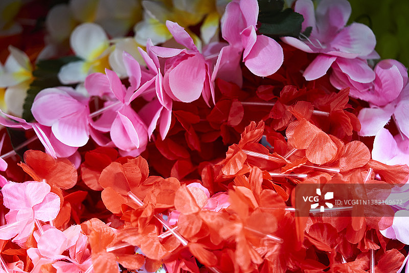 夏威夷风格塑料花项链图片素材