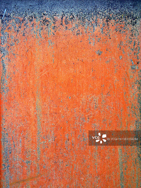 巴黎风化的蓝橙色金属板图片素材