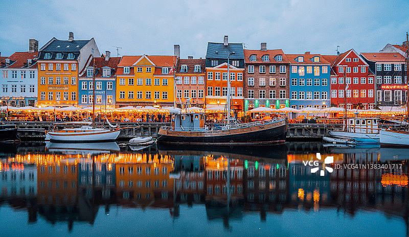 哥本哈根标志性景观：著名的新港图片素材