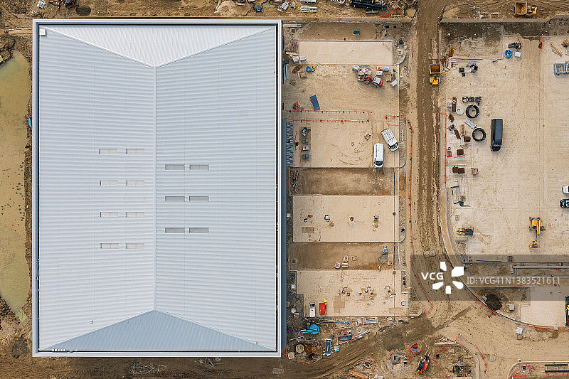 在建商业地产的无人机航拍图片素材