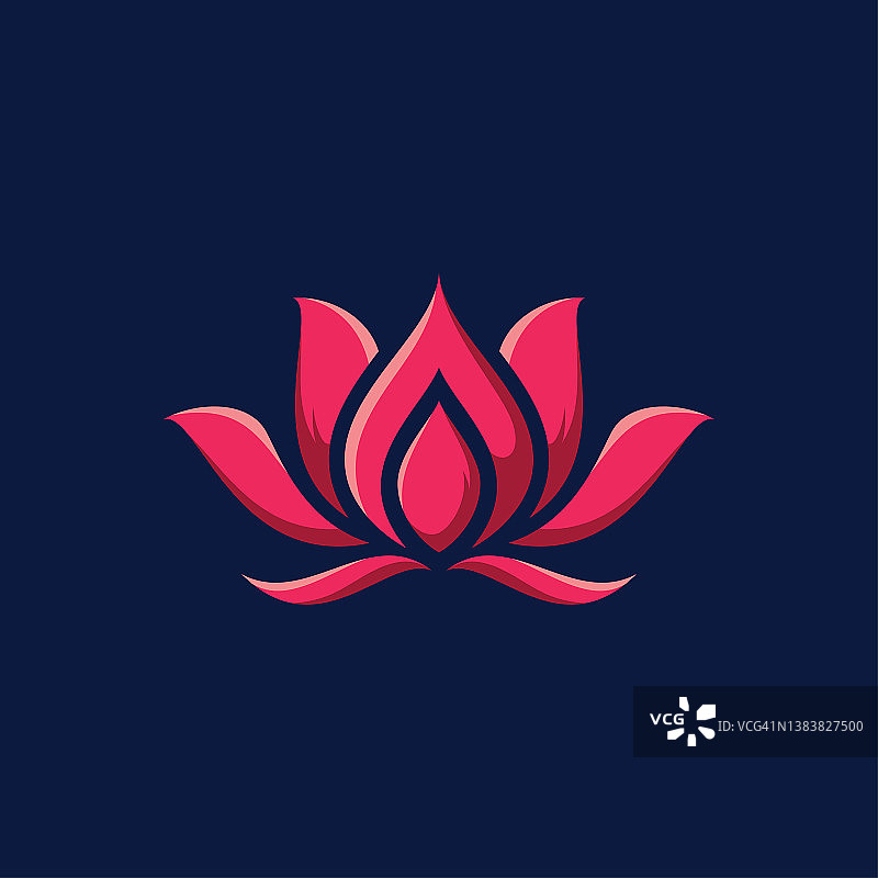 莲花美容标志，SPA馆矢量图，瑜伽和理疗标志图片素材